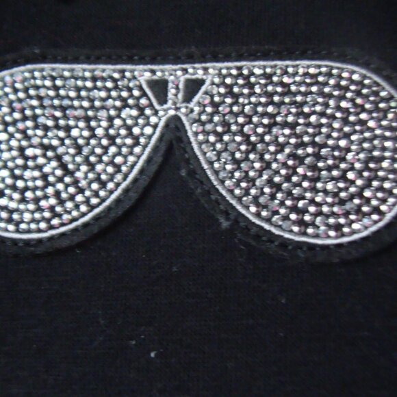 NWT Karl Lagerfeld Paris Pin Sweatshirt Women's Black Fleece, Size M - Picture 7 of 13